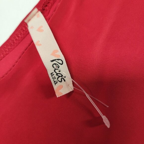 RED Sleeveless Stretchy Top With One Shoulder Strap Size M Size L - Picture 7 of 10